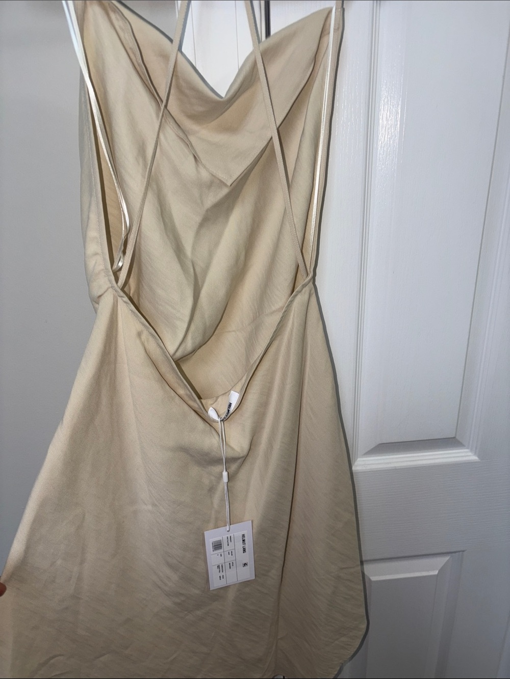 Helmut Lang Beige Asymmetrical Slip Dress - Picture 6 of 7